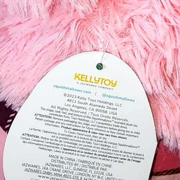 🎄 BRINA 🐾Pink Bigfoot w/Plaid Hat & Scarf Christmas 2023 Original Squishmallow - Picture 9 of 9